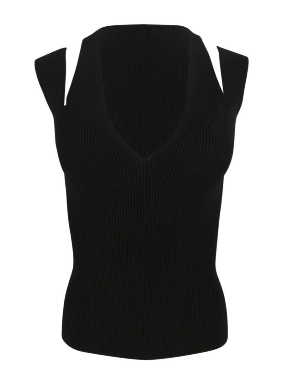 Clothing Alexander McQueen | Slashed Sleeveless Top Black