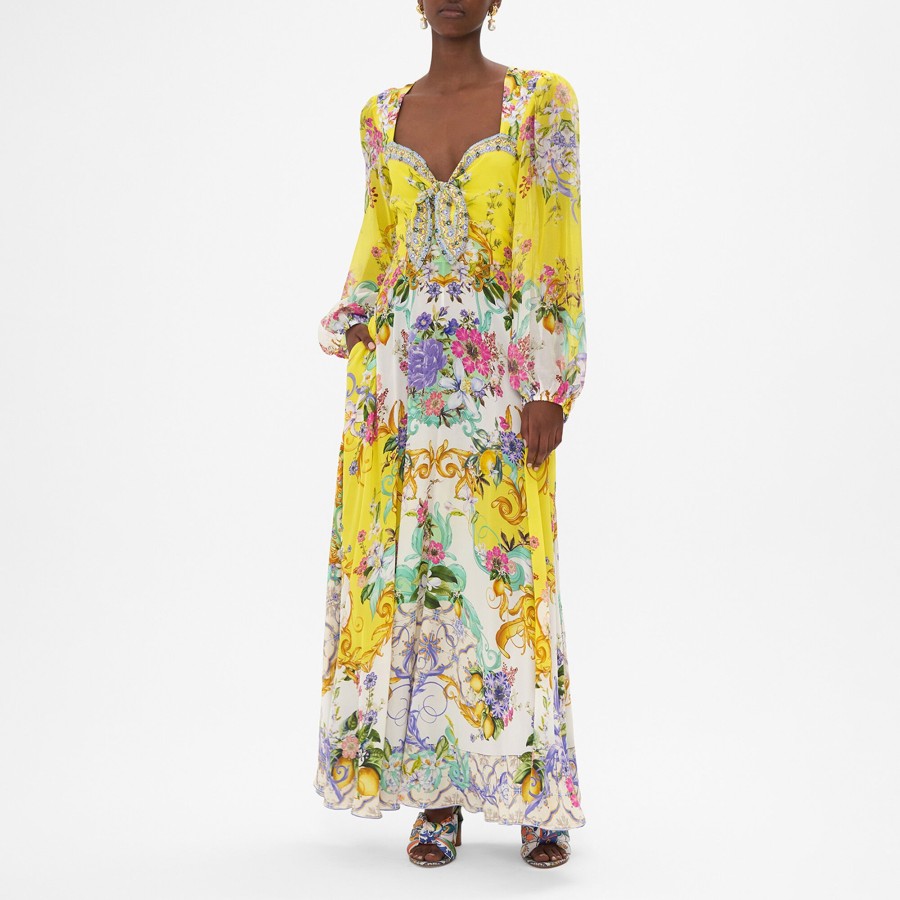 Clothing Camilla | Tie Front Silk Dress Caterina Spritz