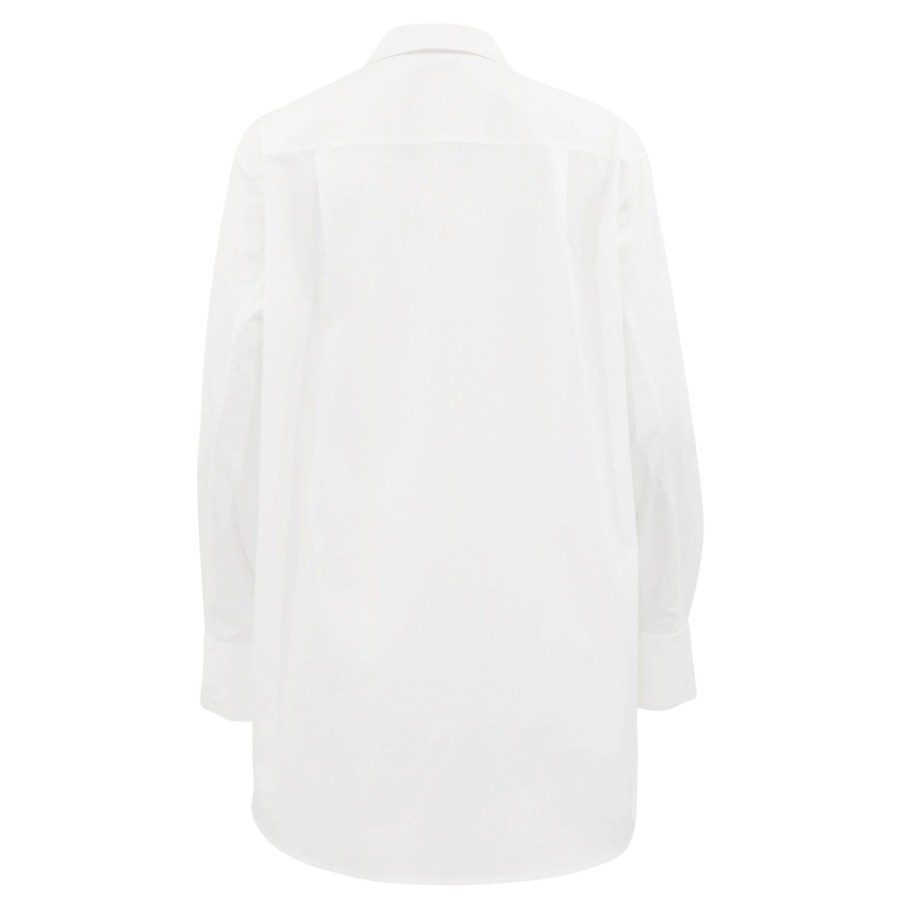 Clothing Simkhai | Alfansa Long-Sleeve Button-Front Cotton Shirt White