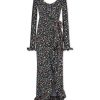 Clothing Rabanne | Floral-Print Jersey Midi Dress Floral Black