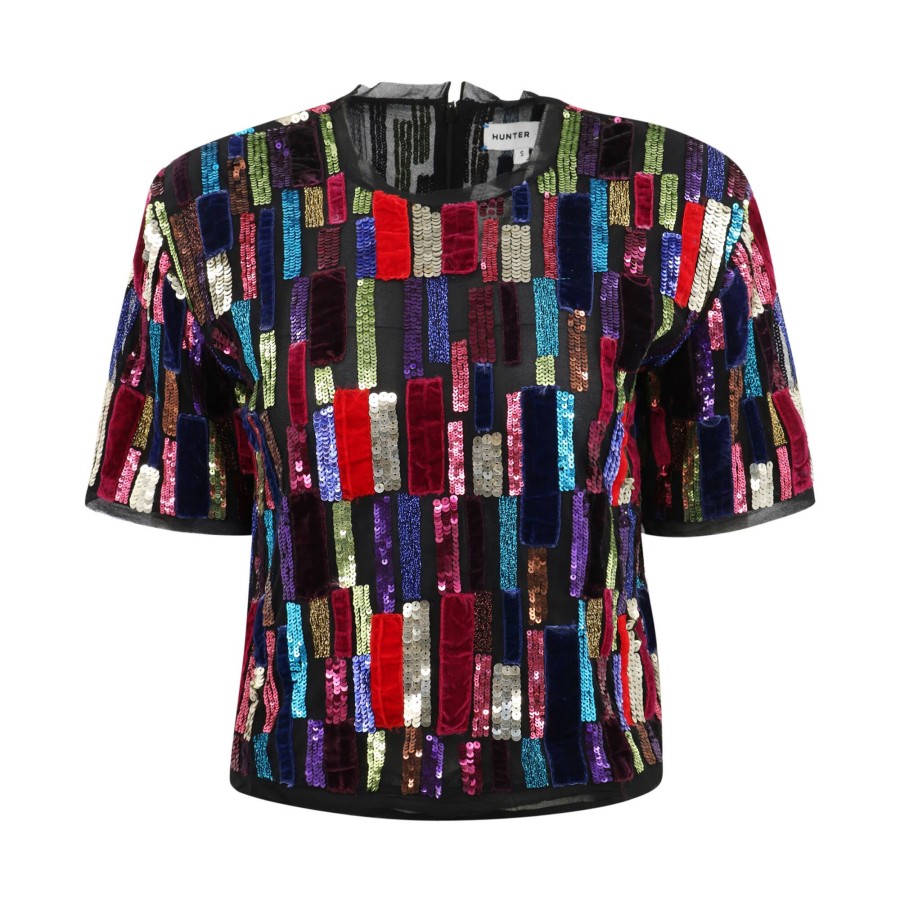 Clothing Hunter Bell | Shelby Block Sequin Top Multi