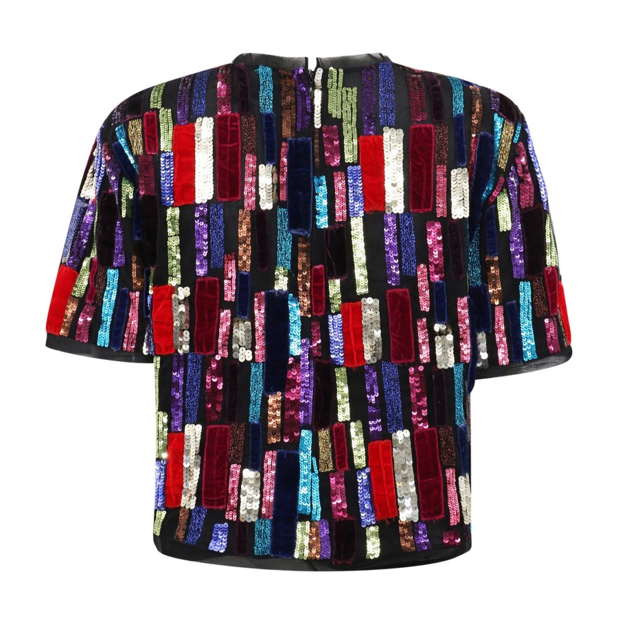 Clothing Hunter Bell | Shelby Block Sequin Top Multi