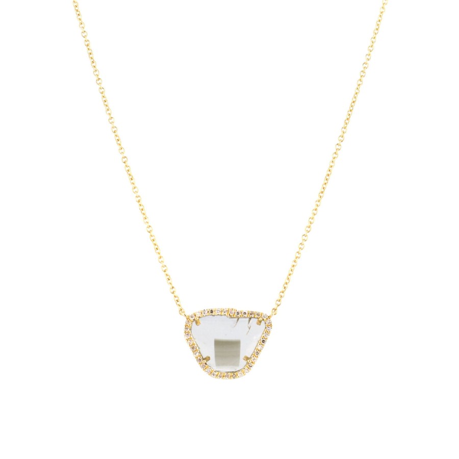Jewelry Cindy Ensor | Single Sliced Diamond Necklace Gold