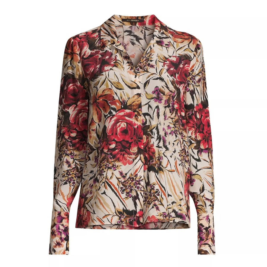 Clothing Kobi Halperin | Lola Floral Silk Blouse Ivory Multi