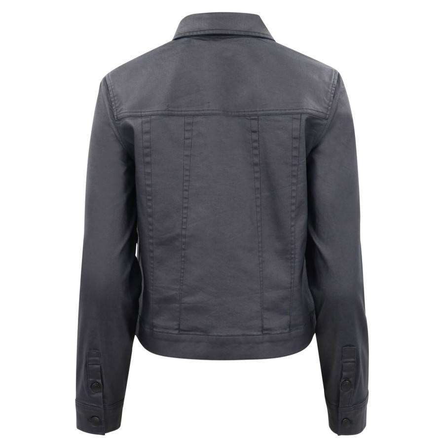 Clothing Ecru | Coated Denim Jacket Black