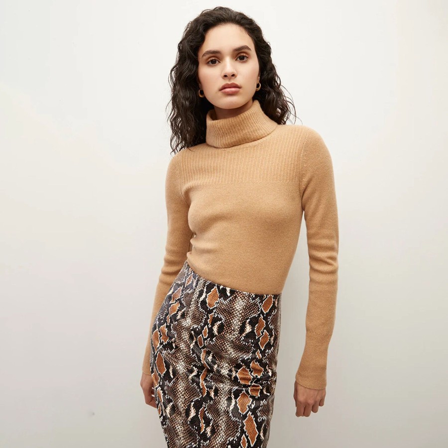 Clothing Veronica Beard | Jurnee Cashmere Turtleneck Camel