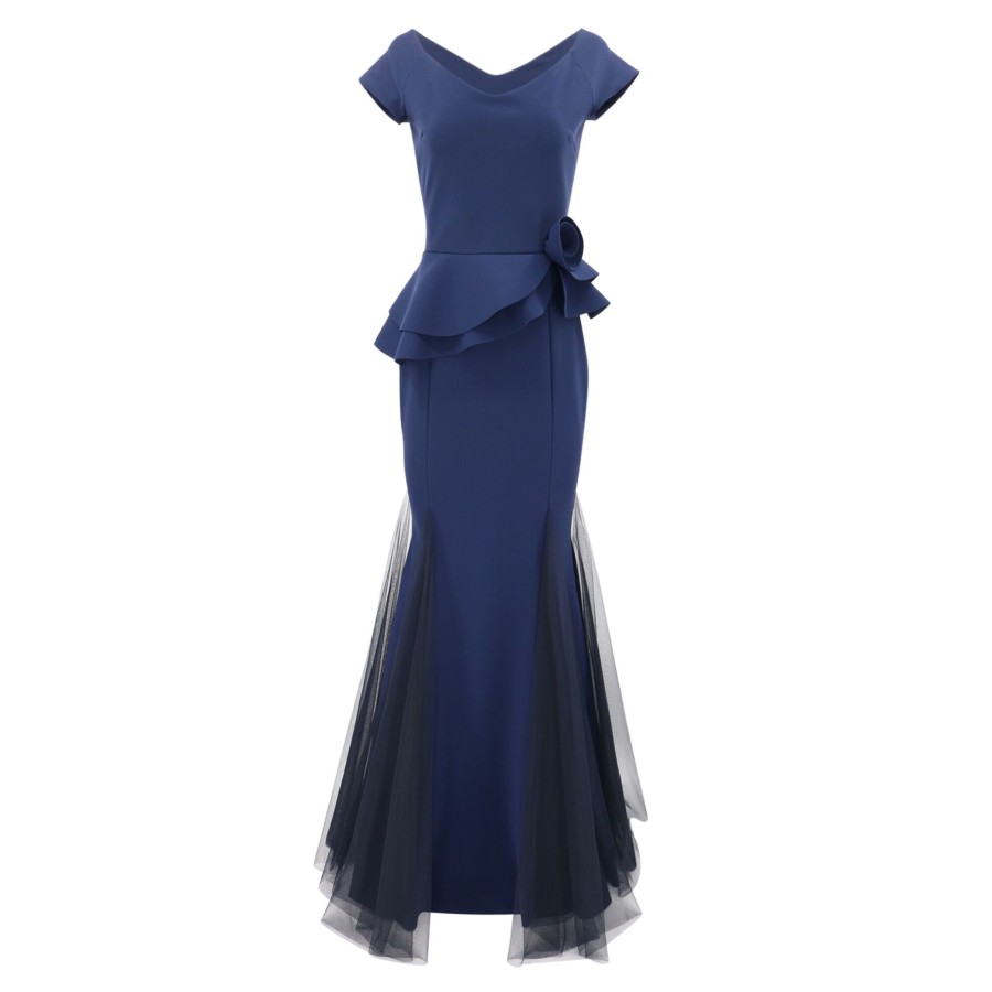 Clothing La Petite Robe | Lady Illusion Long Gown Blue Notte