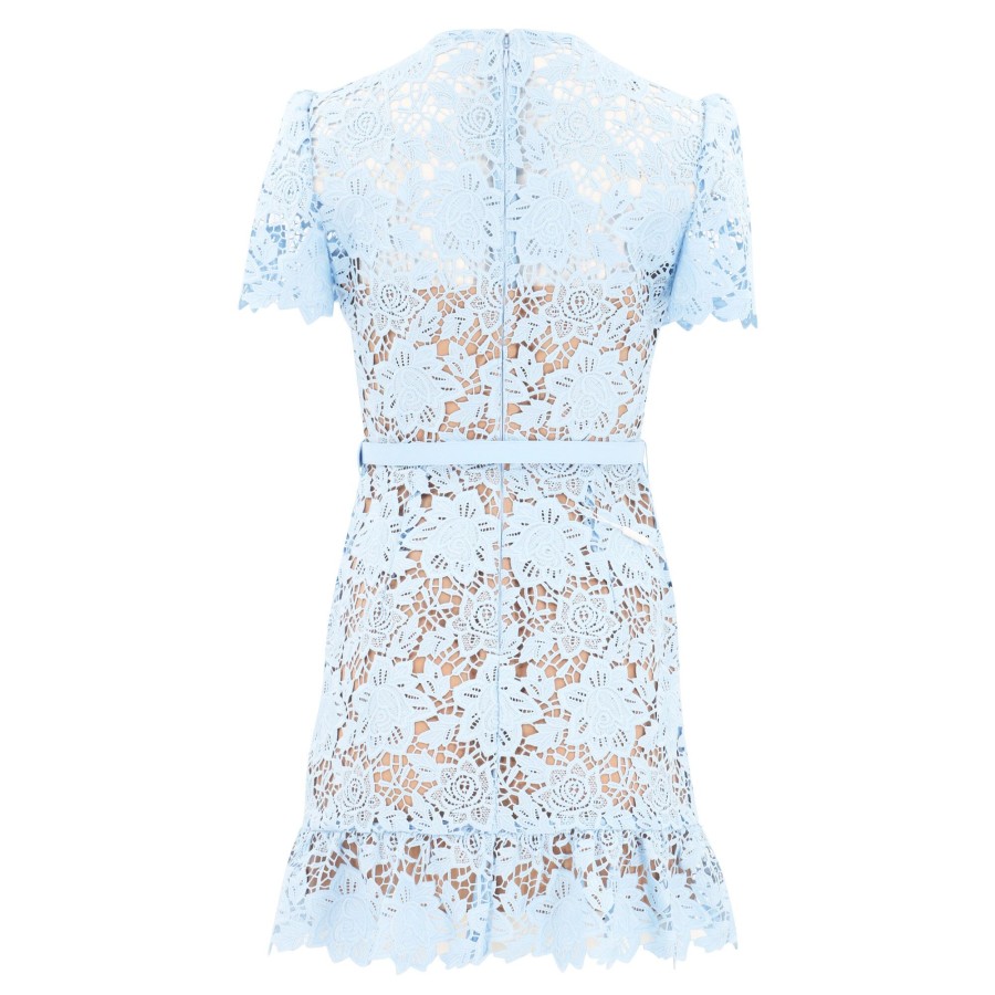 Clothing Self-Portrait | Lace Mini Dress Blue