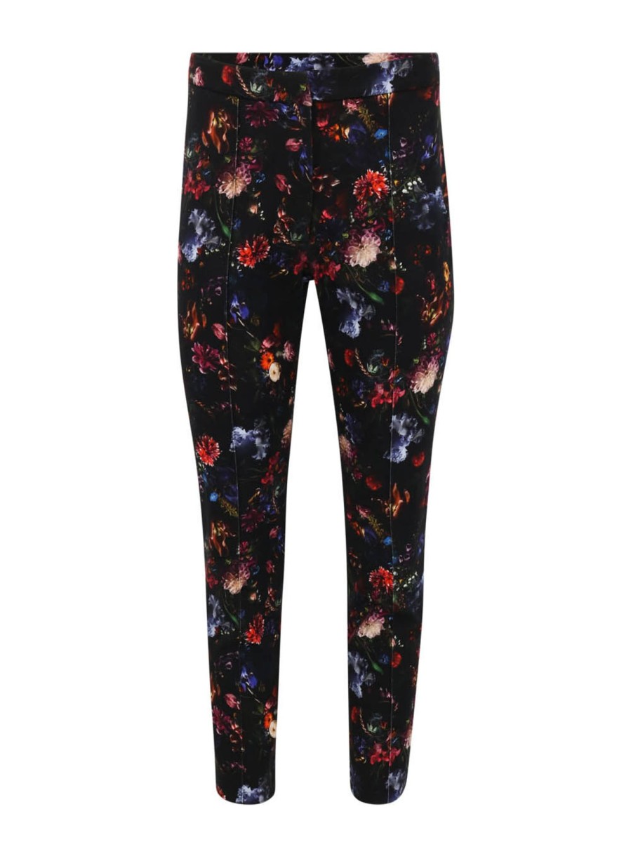 Clothing Adam Lippes | Daphe Floral Print Stretch Twill Pants Floral Black