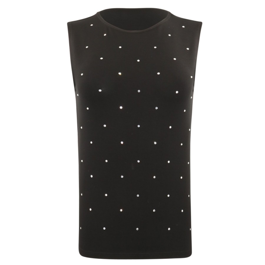 Clothing L'Agence | Shelly Embellished Tank Top Black