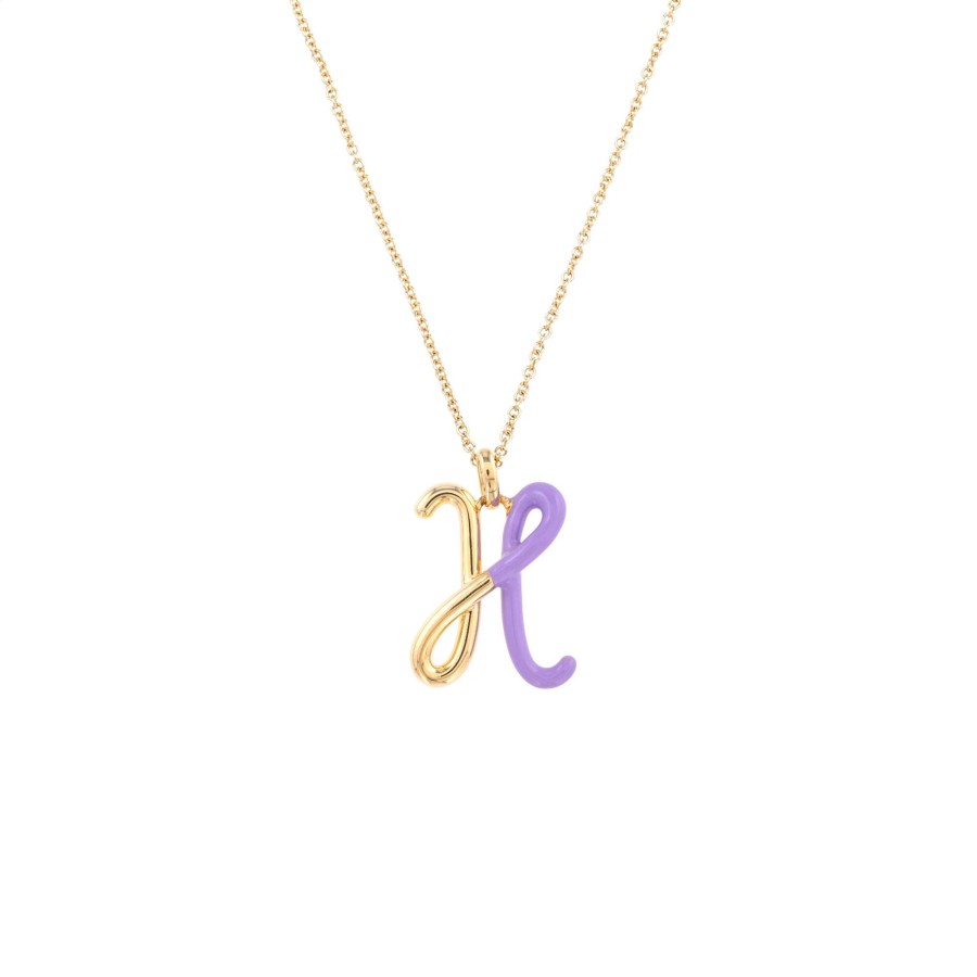 Jewelry Bea Bongiasca | Letter H Charm Necklace Lavender