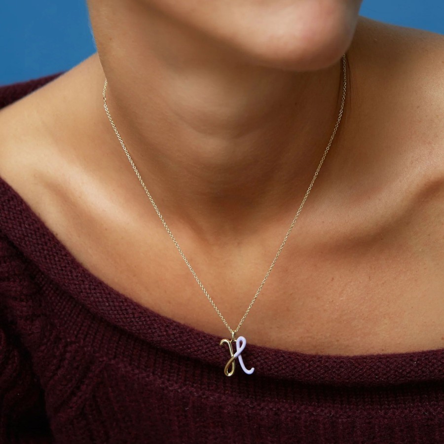 Jewelry Bea Bongiasca | Letter H Charm Necklace Lavender