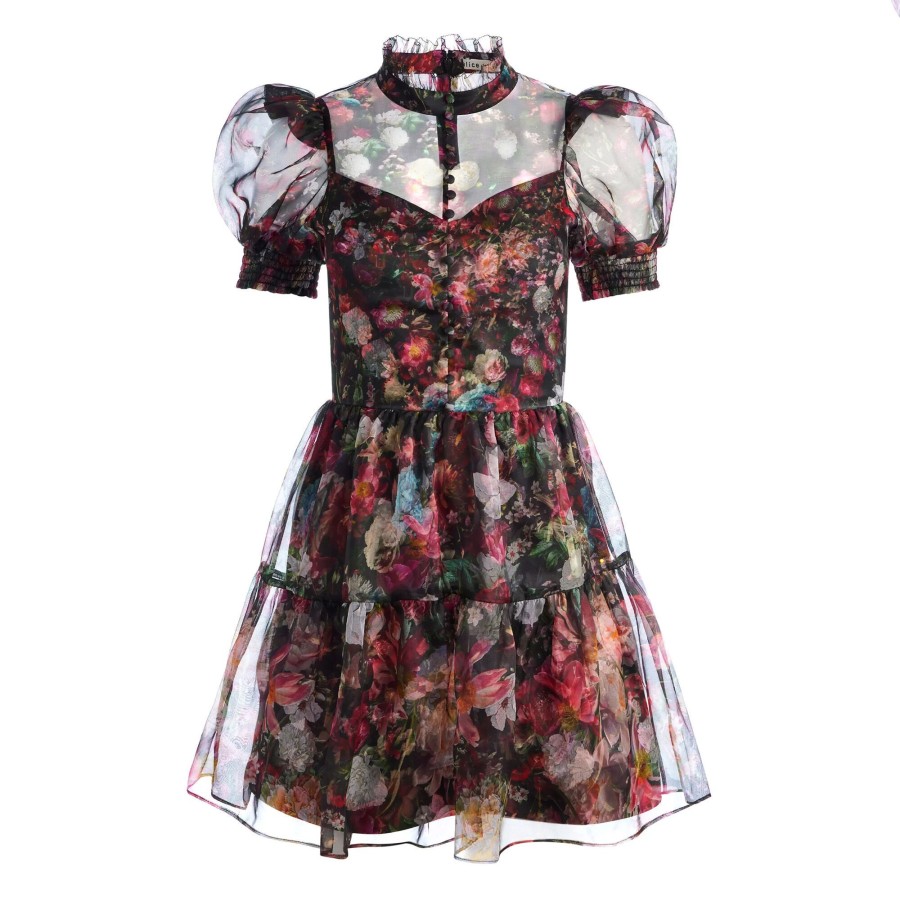 Clothing Alice + Olivia | Vernita Puff Sleeve Mini Dress After Midnight