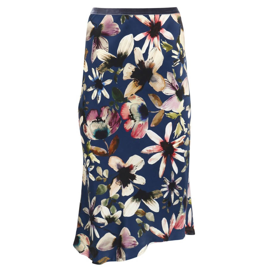 Clothing Go Silk | Go Luxe Bias Skirt Night Floral