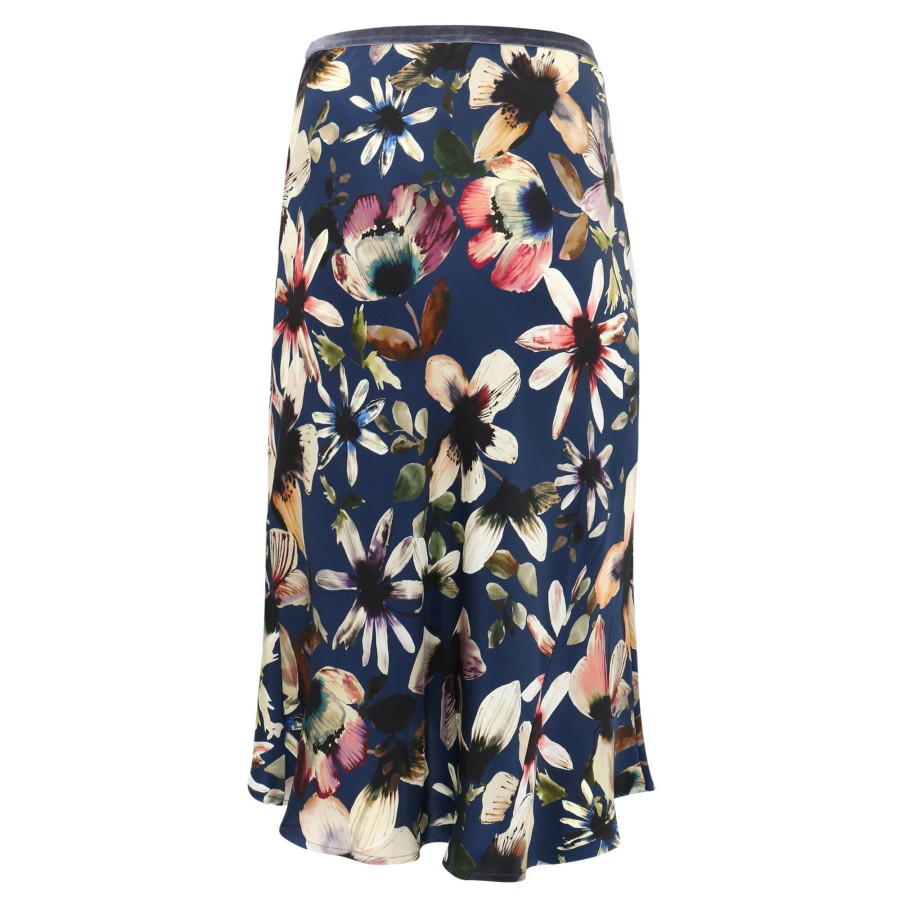 Clothing Go Silk | Go Luxe Bias Skirt Night Floral