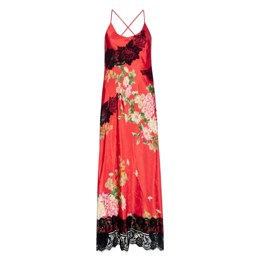 Clothing Le Superbe | Superbe Lace Slip Dress Red