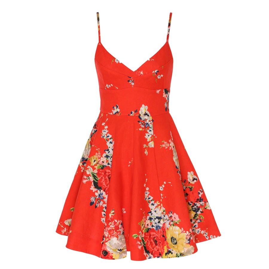 Clothing Zimmermann | Alight Flare Mini Dress Red Floral