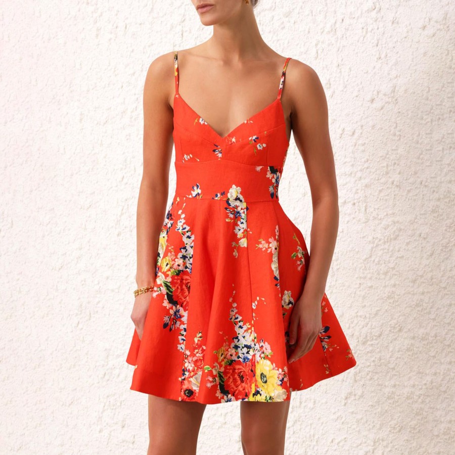 Clothing Zimmermann | Alight Flare Mini Dress Red Floral