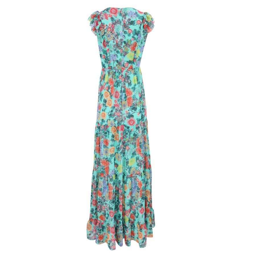 Clothing Saloni | Malika Dress Jardine Aqua