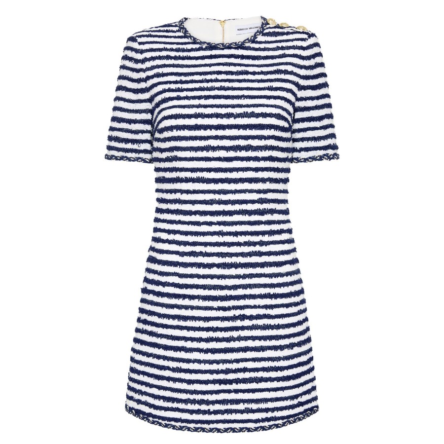 Clothing Rebecca Vallance | Matteo Mini Dress Navy Stripe