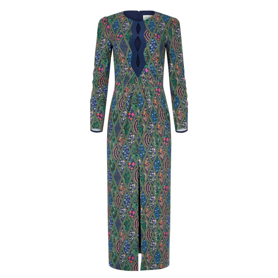 Clothing Saloni | Jinx C Dress Labyrinth Navy