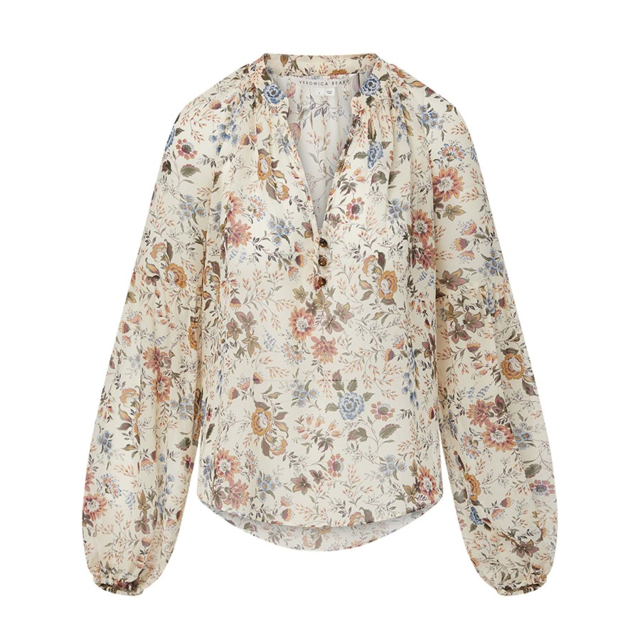 Clothing Veronica Beard | Clarina Top Ecru Multi