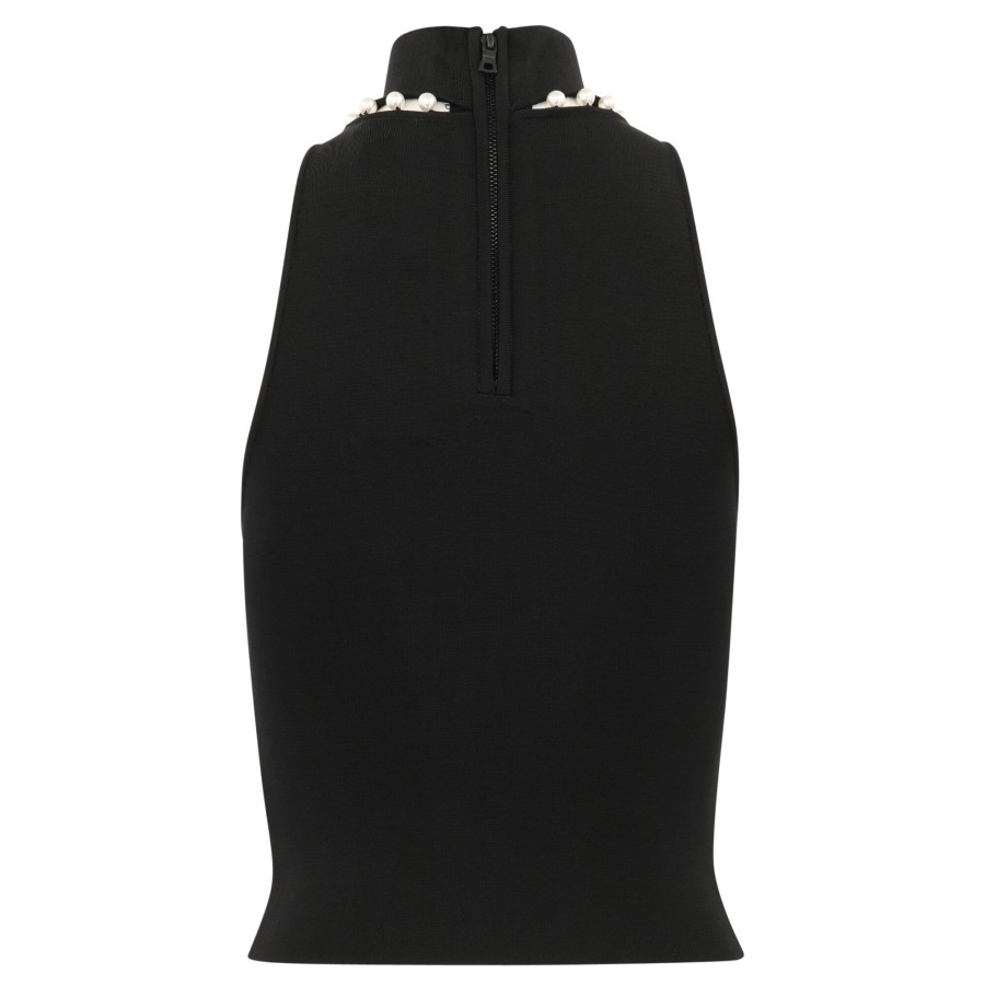 Clothing Alice + Olivia | Annalee Mock Neck Halter Top Black