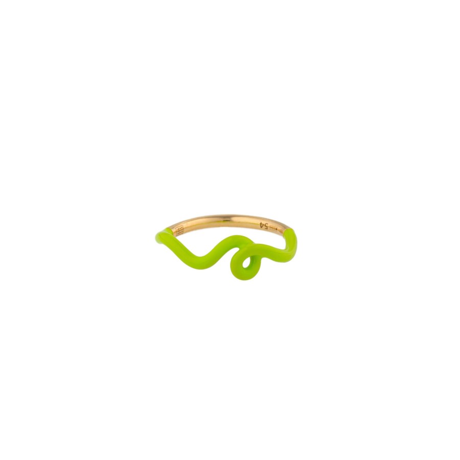 Jewelry Bea Bongiasca | Wave Stacking Ring Lime Green