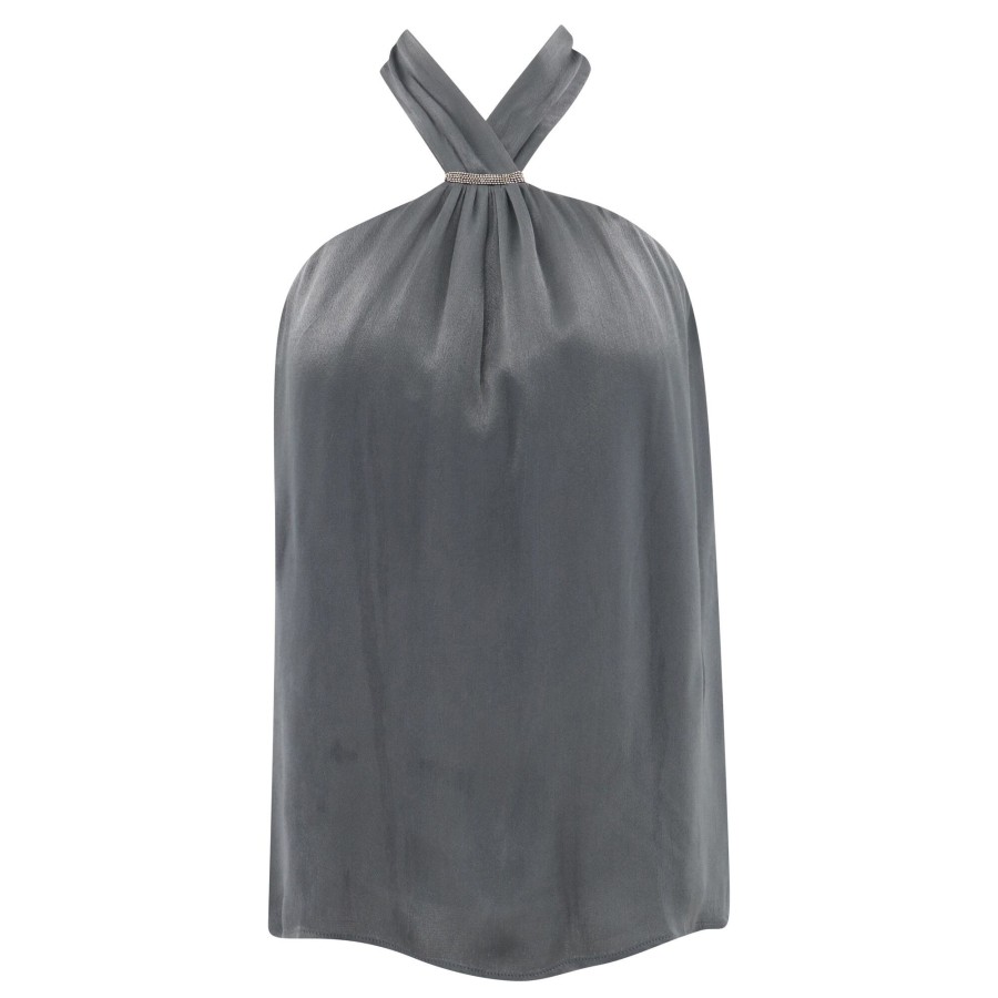 Clothing Ecru | Berry Halter Top Platinum