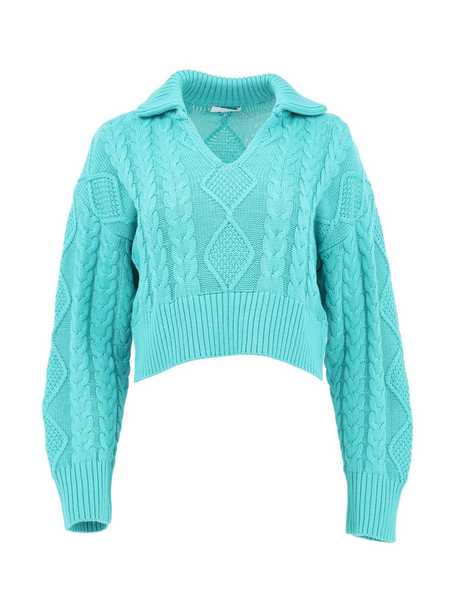 Clothing Sablyn | Collard Braided Pullover Sweater Viv