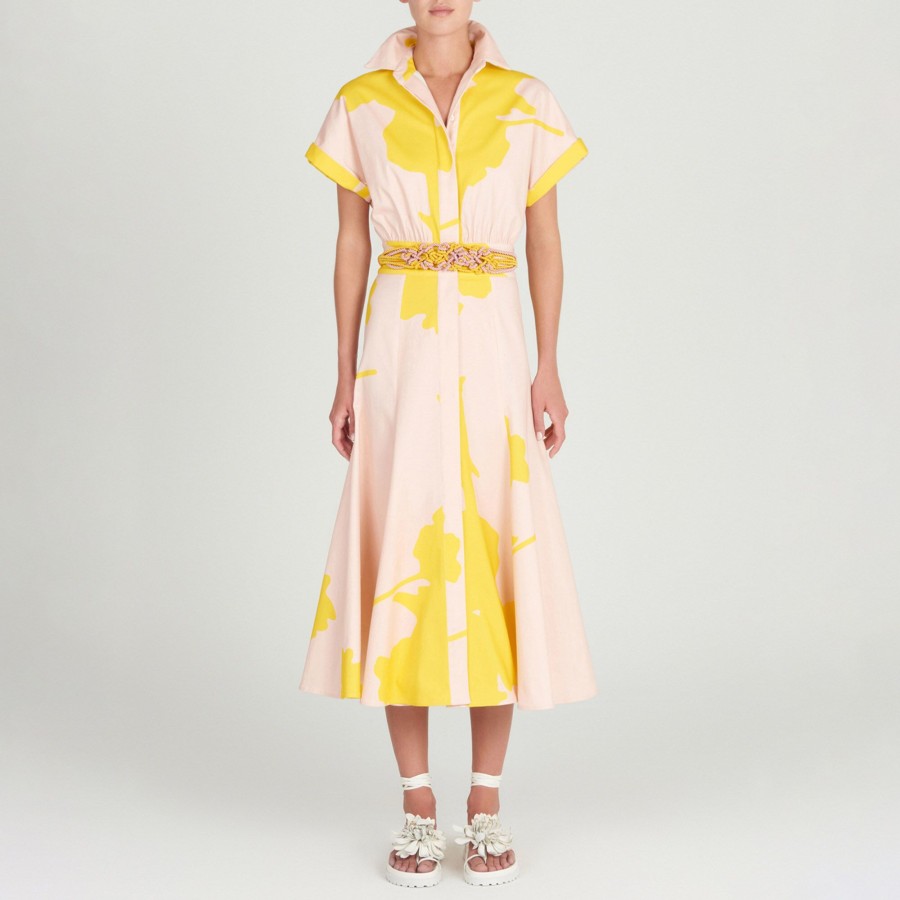 Clothing Silvia Tcherassi | Noor Dress Yellow/Nude Floral