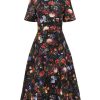 Clothing Adam Lippes | Eloise Dress In Printed Cotton Twill Floral Black