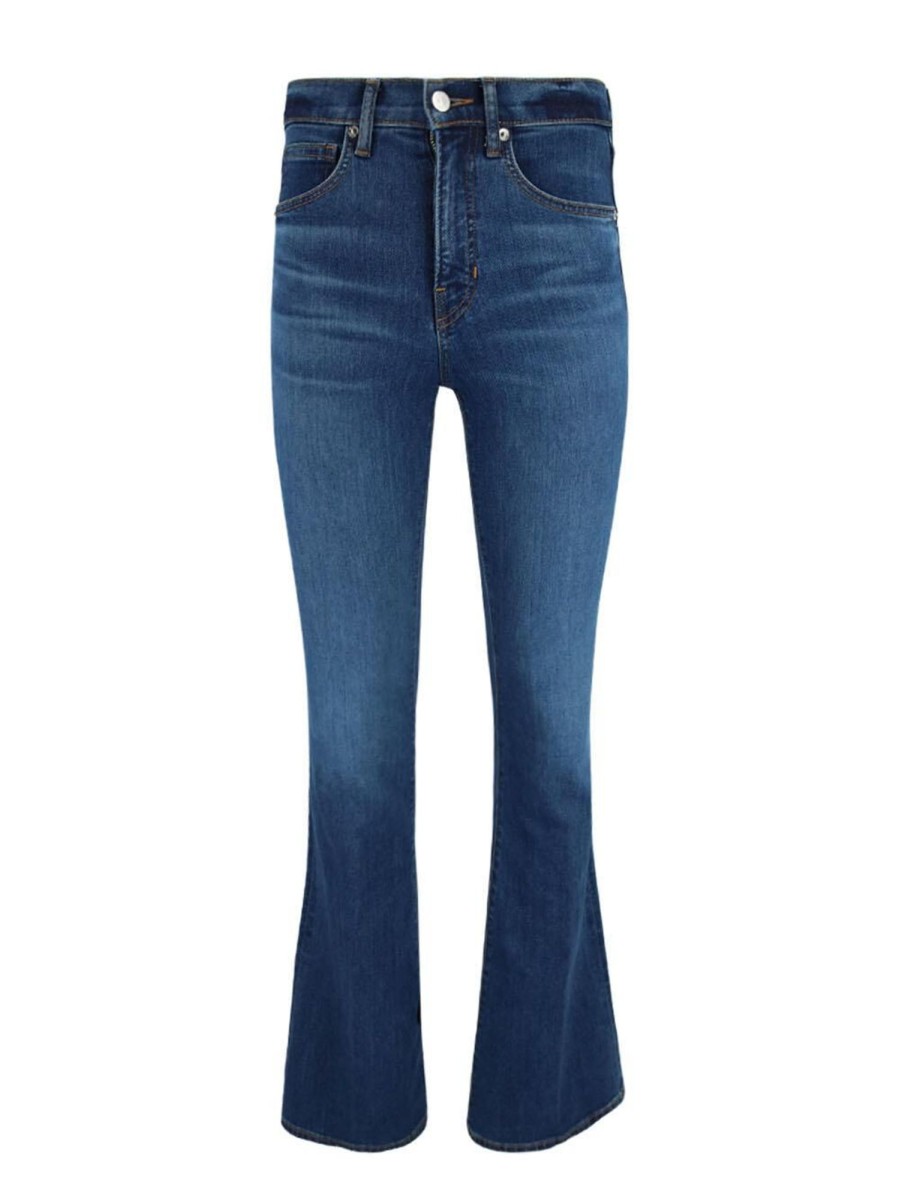 Clothing Veronica Beard | Beverly High Rise Skinny Flare Jeans Bright Blue
