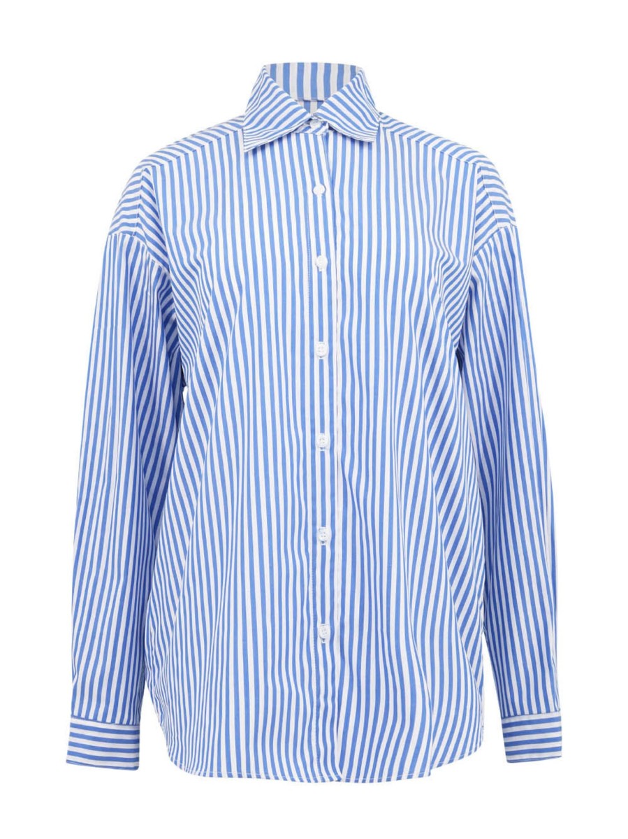 Clothing A Shirt Thing | Phoebe Yard Dyed Stripe Blouse Tangerine