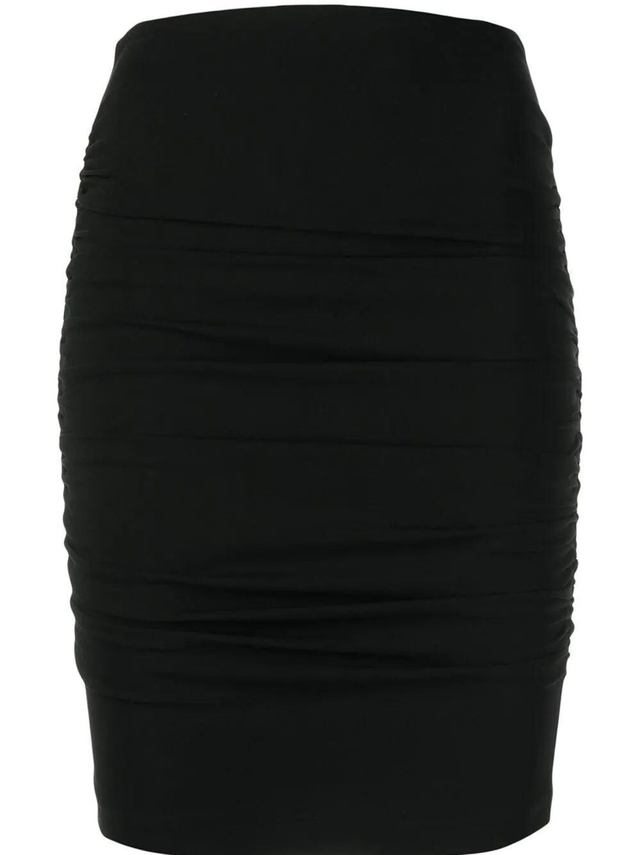Clothing SPRWMN | Shirred Fitted Pencil Skirt Black