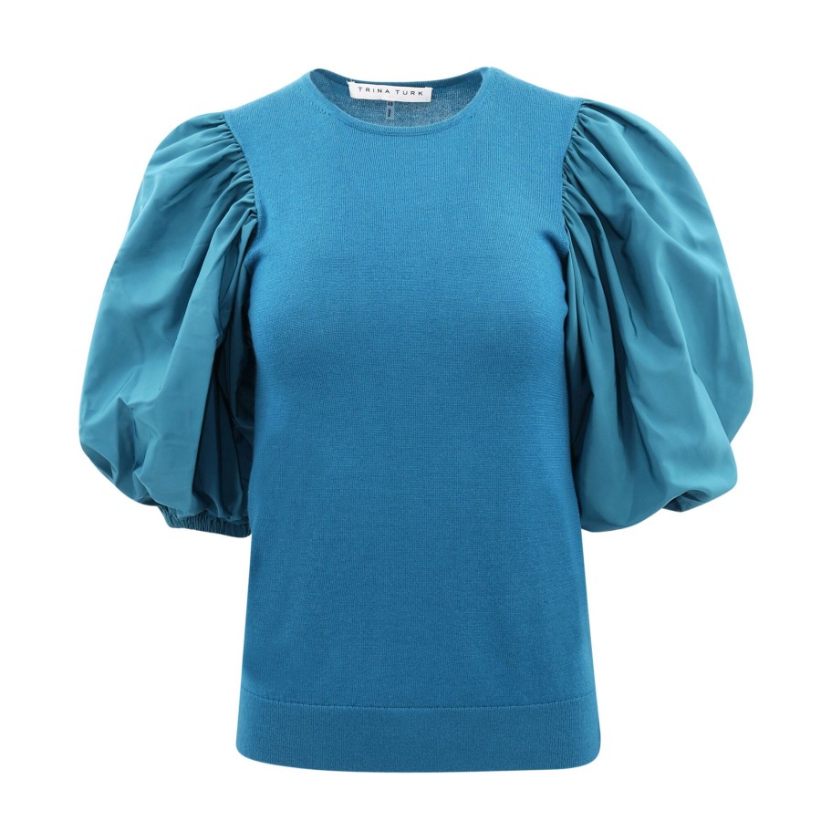 Clothing Trina Turk | Rhea Pullover Bethesda Blue