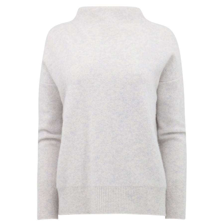 Clothing Vince | Boiled Funnel Neck Pullover Sweater Platinum