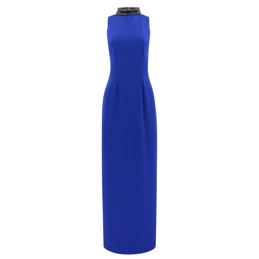 Clothing Emily Shalant | Beaded Neck Gown Royal